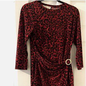 Michael Kors Animal Print Red Dress